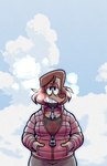 alternative_fashion anthro breath clothed clothing cloud cross detailed_background female front_view inverted_cross jacket outside sky skyscape solo topwear zipper galactabee nikki_(galactabee) canid canine canis domestic_dog mammal 2021 absurd_res hi_res