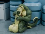 anthro autofellatio balls big_balls big_muscles big_penis cross-eyed curled_tail curling_toes erection feet genitals green_body green_scales hand_on_penis huge_balls huge_penis hyper hyper_balls hyper_genitalia hyper_penis inside kneeling licking looking_pleasured male masturbation muscular muscular_male nude oral oral_masturbation oral_penetration penetration penile penile_masturbation penis ridiculous_fit rubbing_penis scales solo tail tongue vein veiny_penis yellow_body yellow_penis yellow_scales snekkuu kahliss reptile scalie snake 2024 3d_(artwork) 4:3 digital_media_(artwork) hi_res