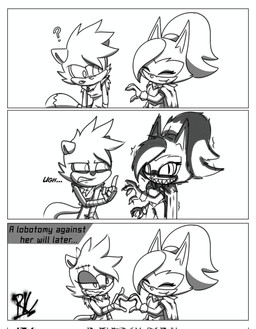 3_panel_comic angry anthro brainwshed duo female female/female forced gesture hand_gesture heart_gesture lobotomy middle_finger question_mark rejection romantic romantic_couple uneven_eyes yandere ruckuss idw_publishing sega sonic_the_hedgehog_(comics) sonic_the_hedgehog_(idw) sonic_the_hedgehog_(series) tangle_the_lemur whisper_the_wolf canid canine canis lemur mammal primate strepsirrhine wolf hi_res