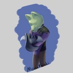 anthro clothed clothing fur hair male simple_background slime smile solo morinkashi canid canine canis goo_creature humanoid mammal wolf 1:1 digital_media_(artwork) hi_res