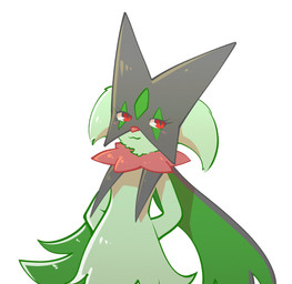 ambiguous_gender anthro cape clothing eyelashes facial_markings flower_(anatomy) fur green_body green_fur green_mask hand_behind_back head_markings leaf_(anatomy) looking_at_viewer markings mask mouth_closed pupils red_eyes simple_background slit_pupils smug solo standing white_background white_sclera momensarada nintendo pokemon generation_9_pokemon meowscarada pokemon_(species) 2022 absurd_res colored half-length_portrait hi_res portrait