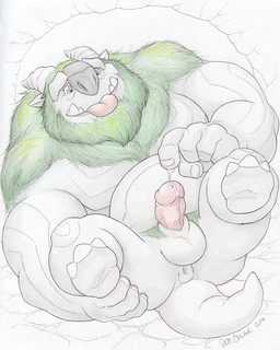 animal_genitalia anthro anus balls bodily_fluids erection genital_fluids genitals glans hand_on_leg hand_on_own_leg hand_on_own_thigh hand_on_thigh holding_leg holding_thigh horn humanoid_genitalia humanoid_penis legs_up lying male nude on_back overweight overweight_anthro overweight_male penis precum precum_string sheath simple_background solo spread_legs spreading tongue tongue_out vein veiny_penis year dudebulge tales_of_arcadia trollhunters aaarrrgghh troll_(mythology) 2016 absurd_res dated hi_res signature