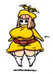 big_breasts breasts female hair mask noseless not_furry overweight overweight_female overweight_human pink_hair solo thick_thighs unknown_artist mario_bros nintendo flyguy human mammal shyguy grandfathered_content low_res