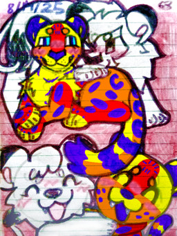 :3 ambiguous_gender blush blush_lines blush_stickers countershading cuddling duo feral hair hug leopard_spots lying mane mane_hair smile spots young jackrabbit_(artist) kimba_the_white_lion osamu_tezuka cori_(jackrabbit) kimba kimba_(character) amur_leopard felid leopard lion mammal pantherine 2025 3:4 absurd_res digital_media_(artwork) guide_lines hi_res ibispaint_(artwork) marker_(artwork) photo_manipulation traditional_media_(artwork)