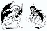 2021 4_toes angela_(gargoyles) angry animal_humanoid barefoot bottomwear breasts clothed clothing daughter_(lore) demona_(gargoyles) digitigrade disney duo eric_schwartz exclamation_point feet female gargoyle gargoyles hair hi_res humanoid loincloth membrane_(anatomy) membranous_wings monochrome mother_(lore) mother_and_child_(lore) mother_and_daughter_(lore) navel nipple_outline nipples parent_(lore) parent_and_child_(lore) parent_and_daughter_(lore) talons toes torn_clothing white_eyes wings