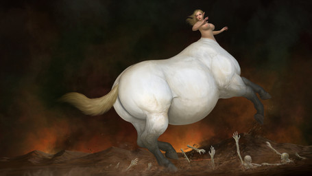 blonde_hair breasts female group hair outside overweight white_body meanybeany european_mythology greek_mythology mythology centaur equid equid_taur humanoid_taur mammal mammal_taur taur undead 16:9 2024 hi_res widescreen