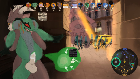 anthro bodily_fluids chat cum cum_in_vagina cum_inside duo female full_nelson full_nelson_(legs_held) gameplay_mechanics genital_fluids green_body green_scales humor impregnation male male/female nipples ovum scales sperm_cell sperm_meets_ovum text tongue tongue_out protogensixty deadlock_(game) valve billy_(deadlock) vyper_(deadlock) bovid caprine goat mammal reptile scalie snake 16:9 4k absurd_res english_text hi_res sketch widescreen