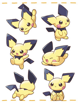ambiguous_gender anthro brown_eyes eyes_closed featureless_crotch happy lying on_front open_mouth paws simple_background sitting solo tail yellow_body nekogyo122 nintendo pokemon generation_2_pokemon pichu pokemon_(species) 2024 3:4 absurd_res hi_res