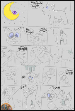 balls black_border border bucket container dialogue exposed farm feral genitals male milk moon night penile penis penis_milking piggy solo teats text udders young somestickygoo animal_farm lucky_(animal_farm) bovid bovine cattle mammal absurd_res comic english_text hi_res sketch