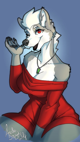 anthro breasts cleavage clothed clothing dress female hair jewelry necklace pawpads pose red_clothing red_dress red_eyes short_hair sitting solo thick_thighs wide_hips acethebigbadwolf lexi_(acethebigbadwolf) canid canine canis mammal wolf 4k 9:16 absurd_res digital_media_(artwork) hi_res pinup portrait three-quarter_portrait