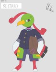 angry anthro beak bottomwear carrying_bag choker clothing cross-popping_vein ear_piercing ear_ring emotionless feathers hair jewelry male necklace piercing ring_piercing school_uniform shorts solo uniform wavy_hair wings meatboom nintendo pokemon fan_character avian generation_2_pokemon pokemon_(species) xatu hi_res