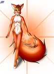 abstract_background anthro areola breasts brown_eyes brown_hair cheek_tuft choker clothing collar colored_nails facial_tuft female fingers fluffy fluffy_tail footwear fur genitals hair high_heels jewelry long_tail looking_at_viewer medium_breasts nails navel necklace nipples nude nude_female orange_body orange_fur pink_nails pink_nipples pussy shoes short_hair simple_background small_breasts smile solo strutting tail tuft walking walking_towards_viewer white_body white_fur newzorra disney robin_hood_(disney) maid_marian canid canine fox mammal red_fox true_fox absurd_res digital_media_(artwork) hi_res