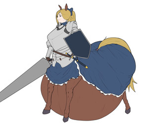 armor belly belly_on_ground big_belly big_butt blonde_hair blue_eyes brown_body brown_fur butt female fur hair hooves horse_ears horse_tail huge_belly hyper hyper_belly hyper_pregnancy lance melee_weapon polearm pregnant pregnant_female pregnant_taur ribbons shield simple_background solo standing taur_lower_pregnancy weapon anonymous_artist european_mythology greek_mythology mythology estelle_bellegarde centaur equid equid_taur humanoid_taur mammal mammal_taur taur absurd_res flat_colors hi_res line_art
