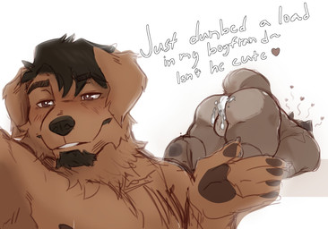 after_anal after_sex afterglow anthro ass_up balls bodily_fluids brown_body brown_fur brown_hair butt camera_view cum cum_from_ass cum_in_ass cum_inside describing_another dialogue duo facial_hair fur genital_fluids genitals goatee hair heart_symbol leaking_cum lying male male/male on_front presenting_partner raised_tail tail talking_to_viewer text whireds timber_(simplydoge) whireds_(character) canid canine canis domestic_dog mammal 2023 digital_media_(artwork) english_text hi_res