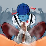 1_eye being_watched big_load big_penis bodily_fluids clothed clothing crowd_watching cum cum_in_mouth cum_inside cum_on_clothing cum_on_footwear cum_on_penis cum_on_self cum_on_socks customer_and_employee customer_service ejaculation erection feet fellatio foot_fetish foot_play footjob footwear genital_fluids genitals humanoid_feet interspecies looking_at_another male male/male musk musk_clouds musky_feet musky_penis not_furry nude offscreen_character offscreen_male oral penile penis plantigrade public public_blowjob public_nudity recording sex simple_background smelly smelly_feet sockjob socks sweat two-footed_footjob calurk cyclops human humanoid mammal 1:1 digital_media_(artwork)