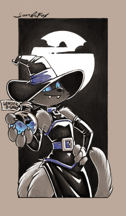 anthro arm_tuft belt belt_buckle blue_accents blue_belt blue_eyes blue_potion buckle cheek_tuft clothing collar collar_ring dress facial_tuft fangs fluffy fluffy_tail hat headgear headwear latex latex_clothing latex_dress long_tail looking_at_viewer magic_potion magic_user shoulder_tuft simple_coloring solo tail teeth tuft witch witch_costume witch_hat softailfox domestic_cat felid feline felis mammal black_and_white digital_drawing_(artwork) digital_media_(artwork) hi_res monochrome sketch nonbinary_(lore)