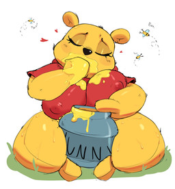 antennae_(anatomy) anthro big_breasts blue_wings blush blush_lines bottomless bottomless_anthro bottomless_female breasts clothed clothed_anthro clothed_female clothing crossgender eyelashes eyes_closed featureless_feet feet female female_anthro food food_on_body food_on_face fur grass group heart_symbol hearts_around_head honey_(food) honeypot light mitten_hands mtf_crossgender nipple_outline onomatopoeia plant plushie pottery red_clothing red_shirt red_topwear shirt short_stack simple_background solo sound_effects stinger text thick_thighs topwear white_background wings yellow_body yellow_fur milkshoba disney winnie_the_pooh_(franchise) pooh_bear ambient_arthropod ambient_bee ambient_insect animate_inanimate bear living_plushie mammal 2025 colored digital_drawing_(artwork) digital_media_(artwork) hi_res lighting