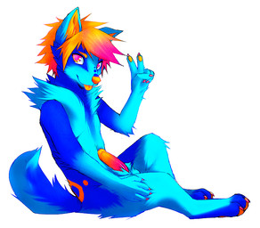 alternative_fashion anthro blue_body blue_fur claws erection feet fluffy fluffy_tail fur genitals hair hindpaw humanoid_genitalia humanoid_penis inner_ear_fluff male nude paws penis pose scene_(fashion) simple_background smile solo sparklefur tail toe_claws toes tongue tuft white_background yellow_nose falvie canid canine canis domestic_dog fionbri mammal character_request colorful_theme digital_drawing_(artwork) digital_media_(artwork) unavailable_at_source