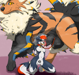 animal_genitalia animal_penis anthro anthro_on_feral ball_ring balls bandage bandage_on_face bandage_on_nose bestiality blue_sclera bodily_fluids breasts canine_genitalia canine_penis chastity_cage chastity_device collar cum cum_in_mouth cum_inside cum_on_breasts cum_on_face duo ear_piercing facial_piercing fellatio feral feral_on_top fetlocks flat_chastity_cage forced fur fuzzy_balls genital_fluids genital_focus genitals gynomorph gynomorph_anthro gynomorph_on_feral intersex intersex/male intersex_anthro intersex_on_feral larger_feral larger_male leash leashed_to_penis licking looking_at_viewer male male_anthro male_feral musk musk_cloud neck_tuft nose_piercing nude open_mouth oral penile penis penis_focus penis_size_difference piercing pokemon_domination servicing_from_below sex sheath sheath_lick side_view simple_background size_difference small_penis smaller_anthro smaller_gynomorph smaller_intersex smaller_male snaggle_tooth sniffing striped_body stripes tail tail_wraps tongue tongue_out tuft wraps yellow_eyes starrypallet nintendo pokemon arcanine canid canine generation_1_pokemon generation_4_pokemon hybrid luxray mammal pokemon_(species) digital_media_(artwork) hi_res
