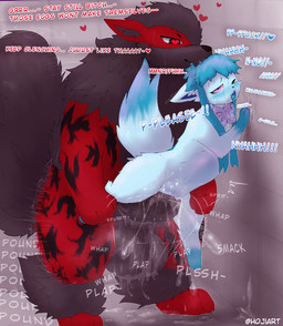 abdominal_bulge balls begging big_balls big_penis black_penis blue_body bodily_fluids crying dominant dominant_feral dominant_male duo explicitly_stated_nonconsent female female_feral feral feral_on_feral feral_penetrated feral_penetrating feral_penetrating_feral forced genital_fluids genitals larger_feral larger_male male male/female male_feral penetration penis precum rape sex size_difference smaller_female smaller_feral smaller_penetrated sound_effects tears text vulva hojiart nintendo pokemon chrome_(sylvceon) arcanine eeveelution generation_1_pokemon generation_4_pokemon generation_6_pokemon glaceon pokemon_(species) sylveon hi_res