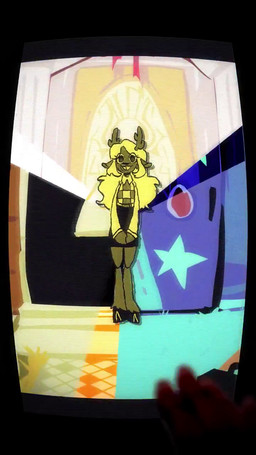 abstract_background anthro antlers biped blonde_hair brown_body brown_fur buckteeth clothed clothing creepy detailed_background door female female_anthro fur glitch guitar hair hooves horn long_hair looking_at_viewer music musical_instrument plucked_string_instrument smile smiling_at_viewer snout snowgrave solo string_instrument teeth unguligrade aiskrimsndy deltarune undertale_(series) noelle_holiday deer mammal new_world_deer 9:16 animated hi_res long_playtime sound video