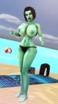 beach big_breasts bikini black_lips black_nails breasts clothing colored_nails female hair lips lipstick makeup nails nipples not_furry seaside solo swimwear two-piece_swimsuit vaako-7 soria elf humanoid 3d_(artwork) 9:16 digital_media_(artwork) hi_res source_filmmaker_(artwork)