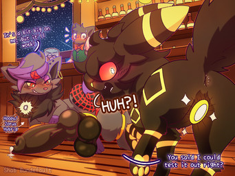animal_genitalia animal_penis balls bestiality big_balls big_penis black_body black_fur blush bodily_fluids butt duo erection female feral forced fur genital_fluids genitals hair hoopa_ring huge_balls huge_penis looking_at_viewer male male/female nude open_mouth penis portal sheath smile stealing tail text bundefault game_freak nintendo pokemon canid canine eeveelution fox generation_2_pokemon generation_5_pokemon mammal pokemon_(species) umbreon zorua absurd_res digital_media_(artwork) english_text hi_res