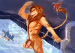 anthro anthrofied balls blush erection genitals legs_in_water male partially_submerged penis solo submerged_legs swimming swimming_pool vein water lotusgarden simba09 simba_(simba09) felid lion mammal pantherine