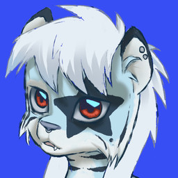 alternative_fashion ambiguous_gender anthro blue_body blue_fur emo fur glowing glowing_eyes solo striped_body striped_fur stripes teeth_showing white_body white_fur barkingtigerr dungeons_and_dragons hasbro wizards_of_the_coast felid mammal pantherine tabaxi tiger