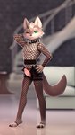 bottomwear clothed clothing crossdressing femboy fishnet_clothing genitals hotpants humanoid_genitalia humanoid_penis inside male minishorts penis pose shorts solo dog-n-shark canid canine canis domestic_dog mammal 3d_(artwork) 9:16 digital_media_(artwork) hi_res