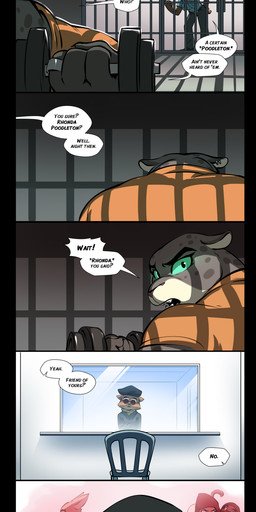anthro barbell clothing dialogue exercise eyewear female flashback fur grey_body grey_fur group hat headgear headwear interrogation_room jewelry jumpsuit markings muscular muscular_anthro muscular_female necklace orange_body orange_fur pink_nose police police_officer police_uniform prison_cell prison_uniform prisoner speech_bubble spots spotted_body spotted_fur sunglasses text trio uniform weightlifting workout baban chilllum dreamworks the_bad_guys diane_foxington kitty_kat_(the_bad_guys) canid canine felid fox human mammal pantherine snow_leopard absurd_res comic english_text hi_res