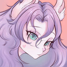anthro blue_eyes eyebrows eyelashes eyewear female glasses hair heart_(marking) long_hair markings pink_background pink_nose purple_hair round_glasses simple_background solo unsigned v3nusbby mammal 1:1 absurd_res digital_media_(artwork) hi_res icon shaded
