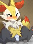 3_fingers anthro barefoot blush braixen camel_toe canine chest_tuft female fennec feral fox fur looking_down mammal nintendo open_mouth pawpads paws pokémon raised_arm red_eyes shadow shiny sitting solo spread_legs spreading sweat tuft underwear video_games white_fur yellow_fur フー
Rating: Questionable
Score: 13
User: Finchmaster
Date: February 07, 2014