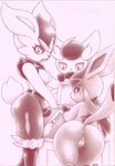 big_butt breasts butt female feral genitals group pussy simple_background thick_thighs trio wide_hips fullfolka nintendo pokemon canid cinderace eeveelution felid generation_4_pokemon generation_6_pokemon generation_8_pokemon glaceon humanoid lagomorph leporid mammal meowstic pokemon_(species) graphite_(artwork) hi_res monochrome traditional_media_(artwork)