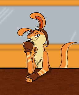 anthro aviator_cap aviator_glasses blue_eyes chest_tuft clothing eyewear fur glasses gloves handwear looking_at_viewer male orange_body orange_fur slim solo tuft arttatoe jak_and_daxter naughty_dog sony_corporation sony_interactive_entertainment daxter mammal mustelid ottsel
