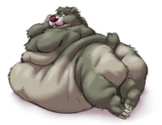 anthro belly big_belly big_butt butt claws fangs fur head_turned looking_back lying male morbidly_obese morbidly_obese_anthro morbidly_obese_male nude obese obese_anthro obese_male on_front open_mouth overweight overweight_anthro overweight_male paws rear_view solo tail teeth tongue fatback_hog the_jungle_book baloo bear mammal 2026 hi_res