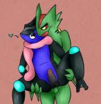 alternate_color anal anthro balls black_balls duo erection genitals green_balls male male/male male_penetrated male_penetrating male_penetrating_male penetration penis sex simple_background nintendo pokemon fan_character greninjohns generation_3_pokemon generation_6_pokemon greninja pokemon_(species) sceptile