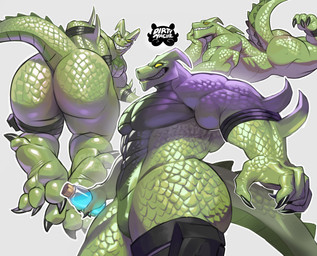 abs anthro biceps big_biceps big_butt big_muscles butt claws empty_eyes feet green_body green_scales grin hand_on_chin holding_object horn logo looking_at_viewer looking_back looking_pleasured low-angle_view lying male mostly_nude multiple_poses muscular muscular_anthro muscular_male nude pecs pose potion potion_bottle pouches presenting raised_tail rear_view scales simple_background smile solo spikes spikes_(anatomy) spines tail toe_claws dirtymache epic_games fortnite mythology hybrid_(fortnite) dragon mythological_creature mythological_scalie scalie wingless_dragon 2025 artist_logo digital_drawing_(artwork) digital_media_(artwork) hi_res