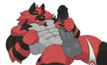 abs anthro areola balls barazoku biceps big_balls big_muscles big_penis claws clenched_teeth clothed clothing clothing_around_one_leg erection eyes_closed fur genitals glans humanoid_genitalia humanoid_penis looking_pleasured lying male masturbation muscular muscular_anthro muscular_male narrowed_eyes navel nipple_fetish nipple_pinch nipple_play nipples nude on_back partially_clothed pecs penile penile_masturbation penis pinch simple_background solo teeth thick_penis tuft underwear underwear_around_one_leg underwear_down white_background huskero nintendo pokemon generation_7_pokemon incineroar pokemon_(species) 2025 2d_animation animated frame_by_frame loop no_sound short_playtime webm