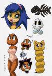 :3 ambiguous_gender armless black_sclera bone breasts cute_fangs fangs female green_eyes male plant simple_background skeleton solo teeth text white_background yellow_eyes royal-pain-in-the-ass mario_bros nintendo animal_humanoid animated_skeleton cat_humanoid elemental_creature felid felid_humanoid feline feline_humanoid flora_fauna goomba humanoid koopa mammal mammal_humanoid pokey_(mario) scalie undead english_text hi_res multiple_images sketch_page