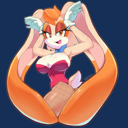 anthro bedroom_eyes big_breasts biped blue_bow_tie bow_tie breasts brown_eyes bunny_costume clothed clothing costume eye_makeup eyelashes female fishnet_clothing fishnet_leggings fishnet_legwear fishnet_stockings floppy_ears fur gloves hair half-closed_eyes handwear happy leggings legwear leotard long_ears long_eyelashes looking_at_viewer lop_ears mature_female multicolored_ears narrowed_eyes playboy_bunny playboy_costume playboy_outfit playboy_suit pose rabbit_ears red_bunny_costume red_clothing scut_tail seductive short_tail simple_background solo tail tan_body tan_fur thick_thighs tight_clothing transparent_background heptaofspades sega sonic_the_hedgehog_(series) vanilla_the_rabbit lagomorph leporid mammal rabbit 1:1 alpha_channel hi_res