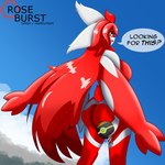 anthro big_breasts big_butt big_wings breasts butt curvy_figure dialogue female fluffy glistening glistening_eyes hair long_hair looking_back luxury_ball nude pokeball pokemorph solo tail wide_hips wings roseburst_(artist) nintendo pokemon generation_3_pokemon humanoid latias legendary_pokemon pokemon_(species) 1:1 absurd_res hi_res