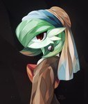 absurd_res brown_clothing chocoholicmonkey clothed clothing female gardevoir gem generation_3_pokemon girl_with_a_pearl_earring hi_res humanoid inspired_by_formal_art nintendo not_furry pearl_(gem) pokemon pokemon_(species) solo