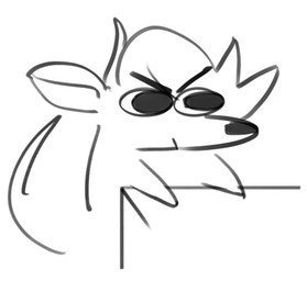 angry anthro male simple_background solo stare toony zomerous_(artist) glop_(zomerous) mammal murid murine rat rodent 2023 digital_media_(artwork) monochrome reaction_image sketch