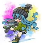 blue_eyes blush cosplay female gun hero_shot holding_gun holding_object holding_ranged_weapon holding_weapon pseudo_hair ranged_weapon solo splattershot tentacle_hair tentacles weapon muramasa_mikado nintendo splatoon squid_girl_(series) squid_girl_(squid_girl) animal_humanoid cephalopod cephalopod_humanoid humanoid inkling marine marine_humanoid mollusk mollusk_humanoid