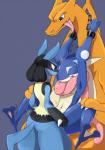 2014 ambiguous_gender amphibian anthro arms_above_head bdsm black_body black_fur blue_body blue_eyes blue_fur bodily_fluids bondage bound canid canine charizard claws dragon forced fur furukara generation_1_pokemon generation_4_pokemon generation_6_pokemon greninja group group_sex half-closed_eyes hi_res interspecies lucario male mammal membrane_(anatomy) membranous_wings mythological_creature mythological_scalie mythology narrowed_eyes nintendo open_mouth orange_body orange_skin pokemon pokemon_(species) rape red_eyes scalie sex shaking spread_legs spreading standing standing_sex tail tears teeth threesome tongue tongue_out trio wings yellow_body yellow_fur