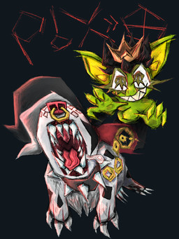 3_claws 3_fingers 3_toes 4_fingers accessories_only action_pose alternate_form alternative_fashion ambiguous_gender angular attacking_viewer bare_breasts bared_teeth big_ears black_background black_hair black_markings black_spiked_collar black_spots black_tail bodily_fluids bottomless broken_chain broken_leash brown_eyelashes brown_eyes chain chain_leash checkered checkered_fur chest_tuft claws clothed clothing collar colored_nails cowlick drooling duo ear_piercing emo emo_haircut evil_grin eyelashes facial_piercing fangs_bared feet female female_humanoid feral feralized fingernails fingers floppy_ears foreshortening freckles front_view fur gauged_ear glistening glistening_body glistening_skin gold_(metal) gold_chain gold_crown gold_gauge_piercing gold_nose_ring green_body green_skin grey_highlights gums hair hands_forward headgear headgear_only headwear headwear_only hidden_eyes highlights_(coloring) jewelry_only jumping jumping_toward_viewer leash long_ears long_eyelashes looking_at_viewer lop_ears lunging markings messy_linework mostly_nude mouth_focus nails nipples nose_piercing nose_ring open_mouth perspective perspective_shot piercing pose pounce rebellion red_ears red_gums red_lighting red_mouth red_nose red_text red_tongue ring_piercing rose_gold running running_towards_viewer saliva sharp_fingers sharp_teeth short_hair shortstack shortstack_female simple_background size_difference skull_eyes smear_frame smile spiked_collar spikes spots star_(marking) stylized tail teeth text toes tongue toothy_grin topless tuft uvula whisker_spots white_body white_claws white_fangs white_fur white_spikes yellow_fingernails yellow_freckles yellow_inner_ear yellow_nails yellow_nipples the_menagerie red_velvet_(the_menagerie) zara_(the_menagerie) canid canine canis dalmatian domestic_dog goblin humanoid mammal 2026 3:4 absurd_res constructed_language digital_media_(artwork) hi_res procreate_(artwork) shaded sitelen_pona toki_pona_text nonbinary_(lore)