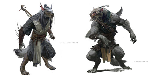 angry anthro armor beard belt claws digitigrade dipstick_tail facial_hair fur grey_body grey_fur hair leather leather_armor male markings melee_weapon muscular muscular_male musical_instrument simple_background solo standing tail tail_markings weapon white_background yang_qi black_myth:_wukong mythology canid canine fox mammal absurd_res digital_media_(artwork) hi_res official_art