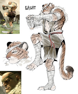 alter_ego anthro bandage bottomwear clothing exercise eye_patch eyewear knee_highs legwear looking_at_viewer male muay_thai muscular muscular_male raised_leg shorts solo tail asure capcom street_fighter street_fighter_6 sagat felid mammal pantherine tiger hi_res