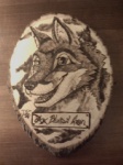 anthro burn male real solo wood daelyhelaxon canid canine fox mammal 3:4 grandfathered_content headshot_portrait low_res mixed_media photography_(artwork) portrait traditional_media_(artwork)